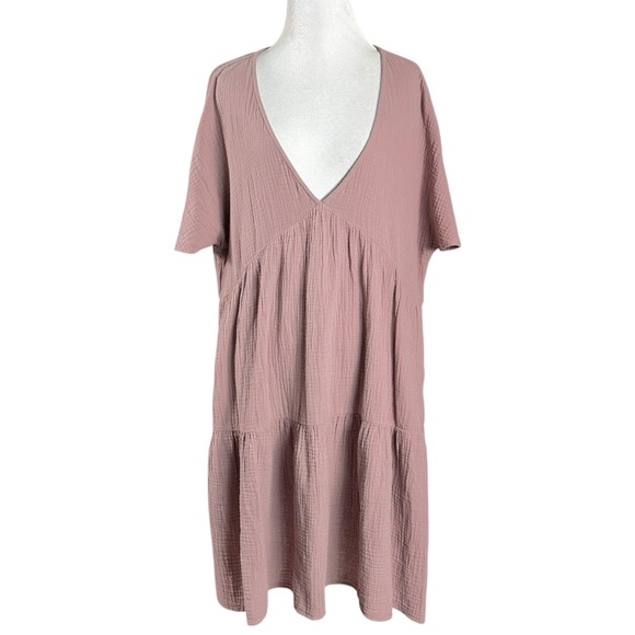 Madewell Dusty Mauve Tiered Mini Dress - Picture 5 of 12